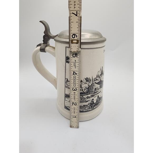 Vintage Beer Mug/Stein with Pewter Lid - "Straubinga" Signed - Picture 7 of 8
